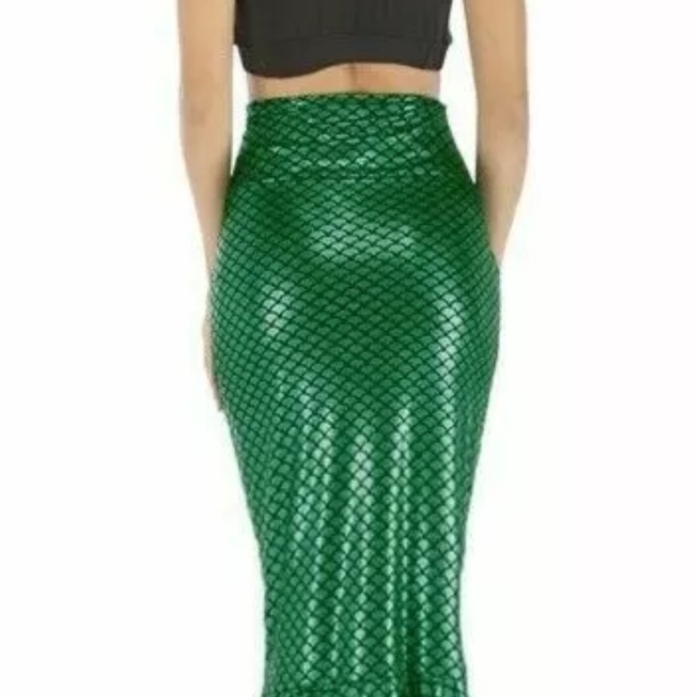 Shiny green mermaid skirt long (little mermaid)